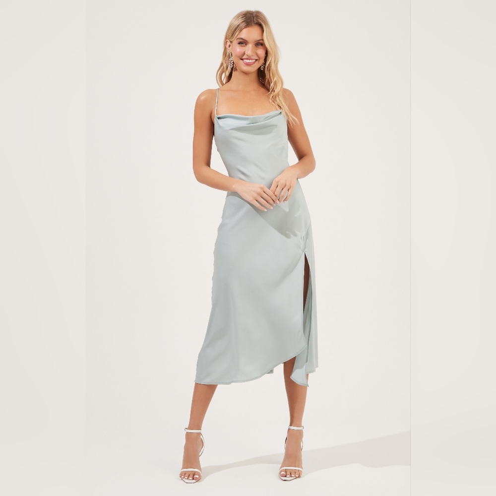 NWT ASTR Gaia Satin Midi Dress